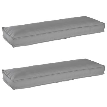Set di Cuscini per Pallet 2 pz Tessuto Oxford Grigio