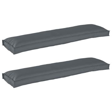 Set di Cuscini per Pallet 2 pz Tessuto Oxford Antracite