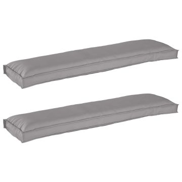 Set di Cuscini per Pallet 2 pz Tessuto Oxford Grigio