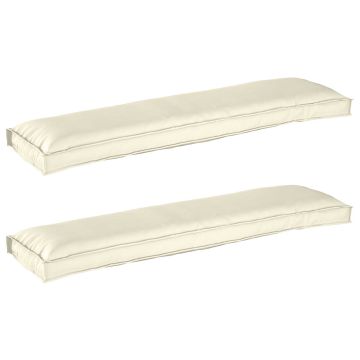 Set di Cuscini per Pallet 2 pz Tessuto Oxford Crema