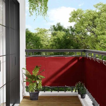 Paravento da Balcone Rosso 75x800 cm 100% Poliestere Oxford