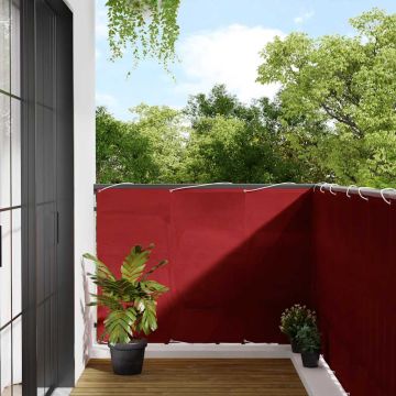 Paravento da Balcone Rosso 120x800 cm 100% Poliestere Oxford