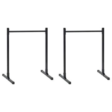 Stazione per dips 2 pz Nero 55 x 90 x 104.5 cm