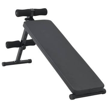 Panca per addominali Nero 124 x 33,5 x 55 cm