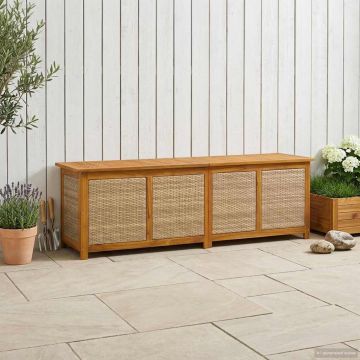 Scatola di Stoccaggio per Giardino 185 L 200 x 50 x 56 cm Beige
