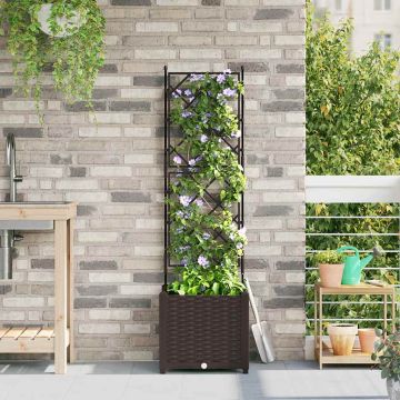 Vaso da giardino Marrone 40 x 40 x 143 cm PP