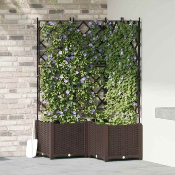Vaso da giardino 3 pz Marrone 80 x 80 x 143 cm PP