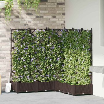 Vaso da giardino 5 pz Marrone 120 x 120 x 125,5 cm PP