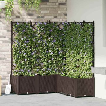 Vaso da giardino 5 pz Marrone 120 x 120 x 143 cm PP