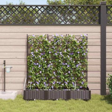 Vaso da giardino 3 pz Marrone 120 x 40 x 126 cm PP