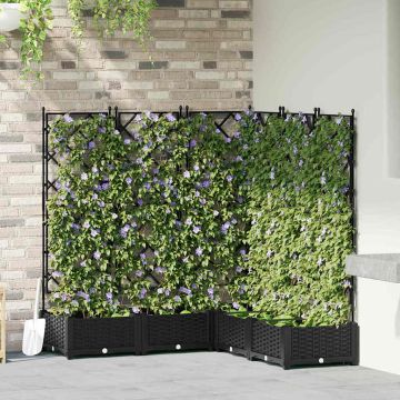 Vaso da giardino 5 pz Nero 120 x 120 x 125,5 cm PP