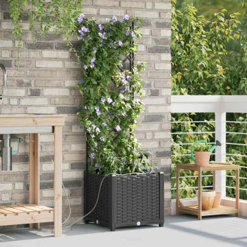 Vaso da giardino Nero 40 x 40 x 142 cm PP