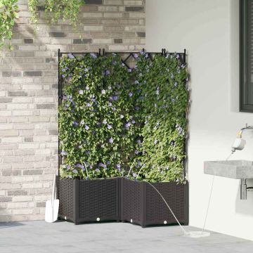 Vaso da giardino 3 pz Nero 80 x 80 x 142 cm PP
