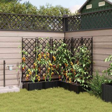 Vaso da giardino 5 pz Nero 120 x 120 x 126 cm PP