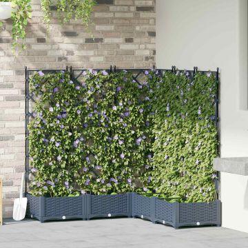 Vaso da giardino 5 pz Grigio 120 x 120 x 125,5 cm PP
