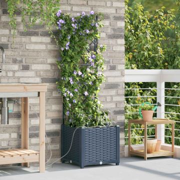 Vaso da giardino Grigio 40 x 40 x 142 cm PP