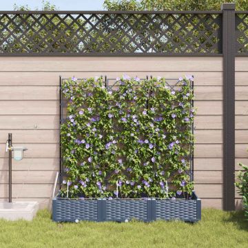 Vaso da giardino 3 pz Grigio 120 x 40 x 126 cm PP