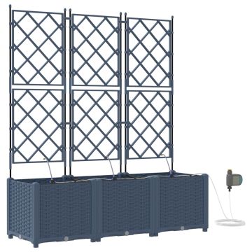 Vaso da giardino 3 pz Grigio 120 x 40 x 142 cm PP