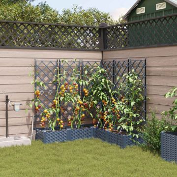 Vaso da giardino 5 pz Grigio 120 x 120 x 126 cm PP