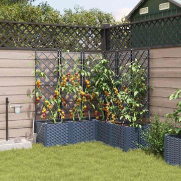 Vaso da giardino 5 pz Grigio 120 x 120 x 142 cm PP