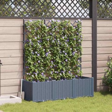Vaso da giardino 3 pz Grigio Chiaro 120 x 40 x 143 cm PP
