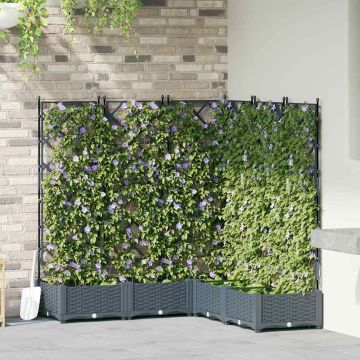 Vaso da giardino 5 pz Grigio Chiaro 120 x 120 x 125,5 cm PP