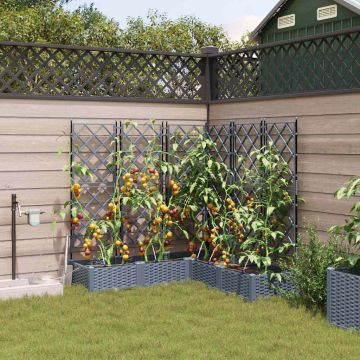 Vaso da giardino 5 pz Grigio Chiaro 120 x 120 x 126 cm PP