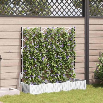 Vaso da giardino 3 pz Bianco 120 x 40 x 125,5 cm PP