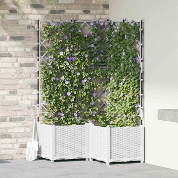 Vaso da giardino 3 pz Bianco 80 x 80 x 143 cm PP