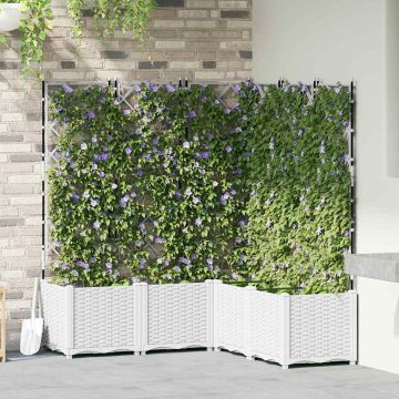 Vaso da giardino 5 pz Bianco 120 x 120 x 143 cm PP