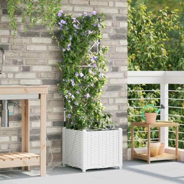 Vaso da giardino Bianco 40 x 40 x 142 cm PP