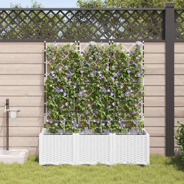 Vaso da giardino 3 pz Bianco 120 x 40 x 142 cm PP