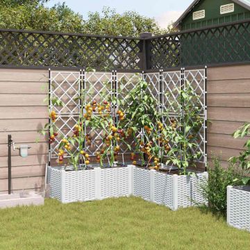 Vaso da giardino 5 pz Bianco 120 x 120 x 142 cm PP