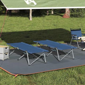 Letto da campeggio pieghevole 2 pz Blu 194 x 62,5 x 42,5 cm