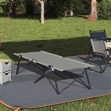 Letto da campeggio pieghevole Grigio 206 x 76 x 74 cm