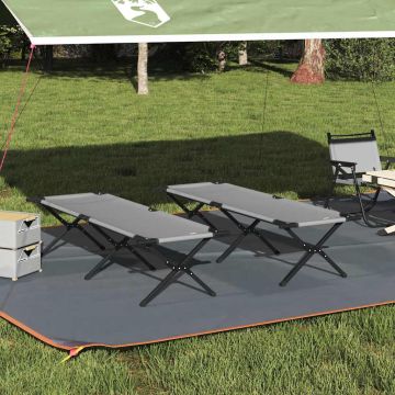 Letto da campeggio pieghevole 2 pz Grigio 193 x 69 x 45 cm