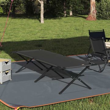 Letto da campeggio pieghevole Nero 210 x 80 x 46 cm