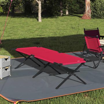 Letto da campeggio pieghevole Rosso 210 x 80 x 46 cm