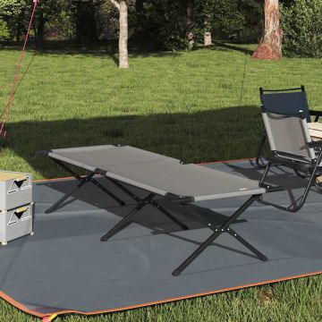 Letto da campeggio pieghevole Grigio 210 x 80 x 46 cm