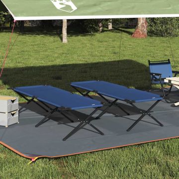 Letto da campeggio pieghevole 2 pz Blu 210 x 80 x 46 cm