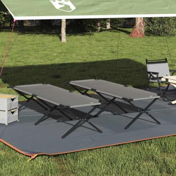 Letto da campeggio pieghevole 2 pz Grigio 210 x 80 x 46 cm