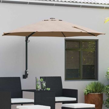 Ombrello da giardino 248 x 248 x 148 cm Poliestere e Acciaio