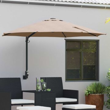 Ombrello da giardino 248 x 248 x 148 cm Poliestere e Acciaio