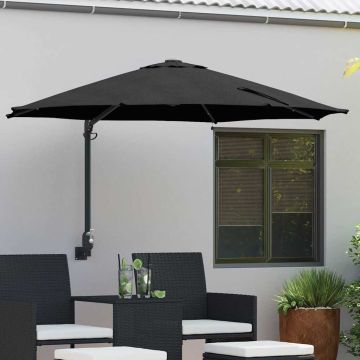 Ombrello da giardino 248 x 248 x 148 cm Poliestere e Acciaio