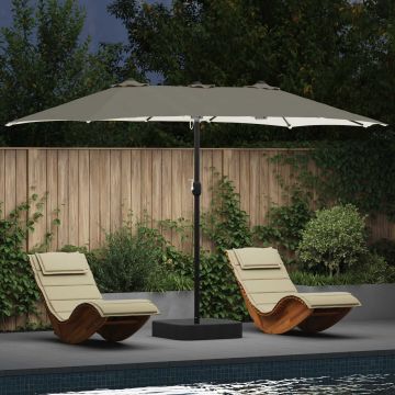Ombrello da giardino Sabbiato e Antracite 385 x 209 x 244 cm