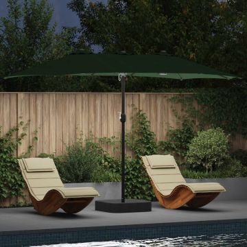 Ombrello da giardino Verde 385 x 209 x 244 cm Poliestere