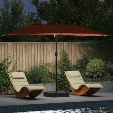 Ombrello da giardino Terracotta 385 x 209 x 244 cm Poliestere