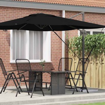 Parasol Roma Nero 286 x 284 x 265 cm Alluminio e Poliestere