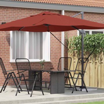 Ombrellone 351 x 250 x 260 cm Poliestere e Alluminio Terracotta