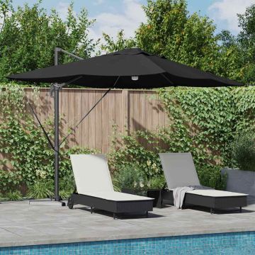 Ombrellone Nero 351 x 250 x 253 cm Poliestere e Alluminio